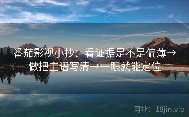 番茄影视小抄：看证据是不是偏薄→做把主语写清→一眼就能定位