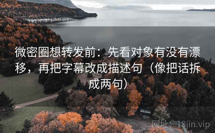 微密圈想转发前：先看对象有没有漂移，再把字幕改成描述句（像把话拆成两句）